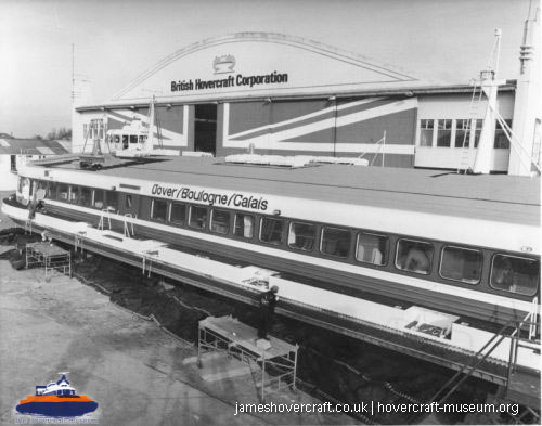 SRN4 stretched to Mark 3 - SUPER 4 in 1978-9 -   (submitted by The <a href='http://www.hovercraft-museum.org/' target='_blank'>Hovercraft Museum Trust</a>).